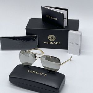 New! Versace Aviator Unisex Grey Sunglasses w/ box